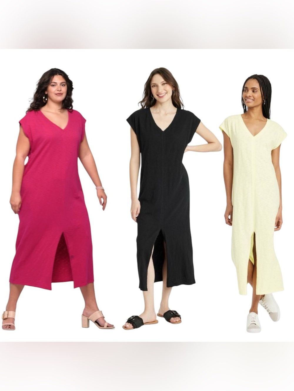 Universal Thread Women's Black Dolman Short Sleeve Midi T-Shirt Dress - 3X - NEW